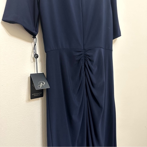 NWT Adrianna Pappel Jersey Draped Cocktail Dress US 8 Midnight Gown AP1E207924 - Picture 6 of 12
